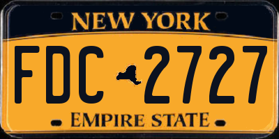 NY license plate FDC2727