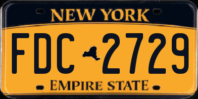 NY license plate FDC2729