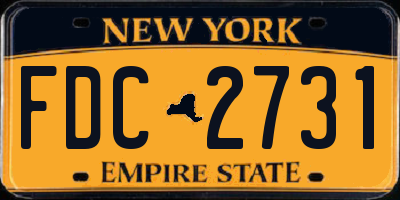 NY license plate FDC2731