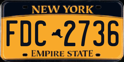 NY license plate FDC2736