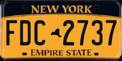 NY license plate FDC2737