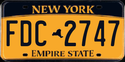 NY license plate FDC2747