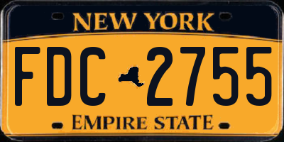 NY license plate FDC2755