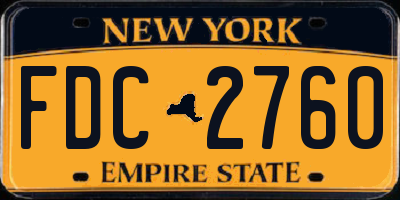 NY license plate FDC2760