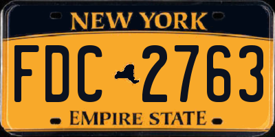 NY license plate FDC2763