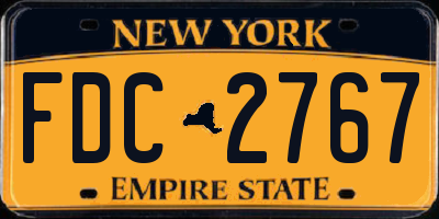 NY license plate FDC2767