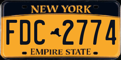NY license plate FDC2774