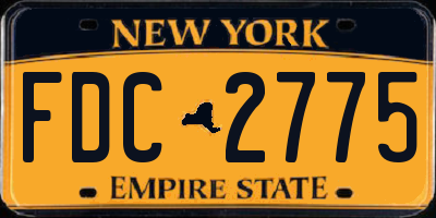 NY license plate FDC2775