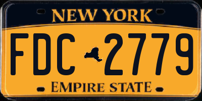 NY license plate FDC2779