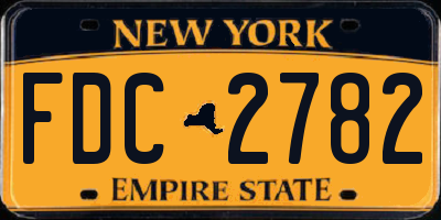 NY license plate FDC2782
