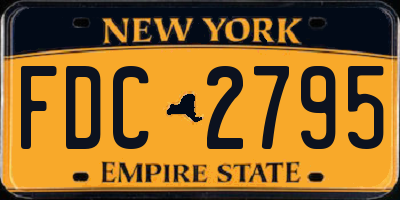 NY license plate FDC2795