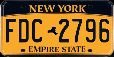 NY license plate FDC2796