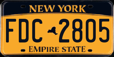 NY license plate FDC2805