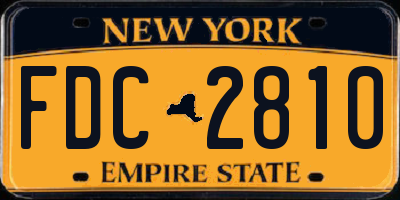 NY license plate FDC2810