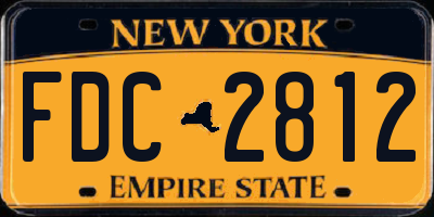 NY license plate FDC2812