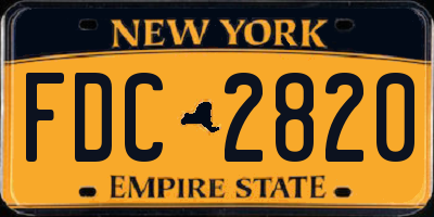 NY license plate FDC2820