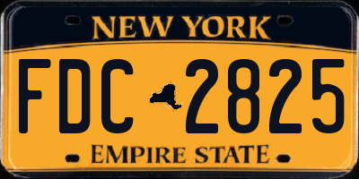 NY license plate FDC2825