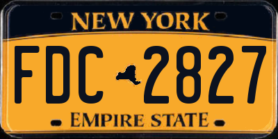 NY license plate FDC2827