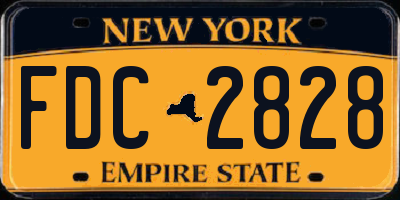 NY license plate FDC2828