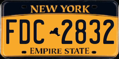 NY license plate FDC2832