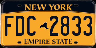 NY license plate FDC2833
