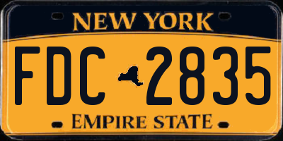 NY license plate FDC2835