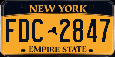 NY license plate FDC2847