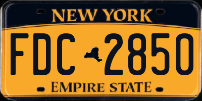 NY license plate FDC2850