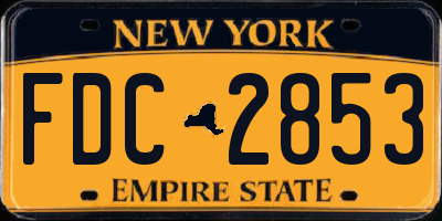 NY license plate FDC2853