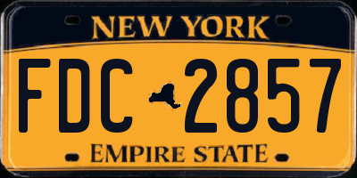NY license plate FDC2857