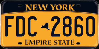 NY license plate FDC2860