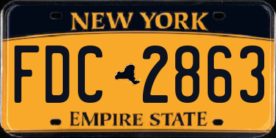 NY license plate FDC2863