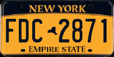 NY license plate FDC2871