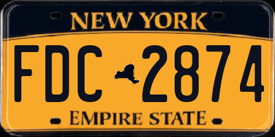 NY license plate FDC2874