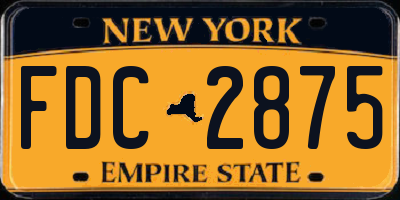 NY license plate FDC2875
