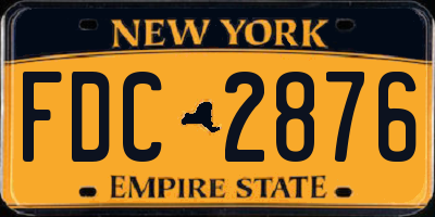 NY license plate FDC2876