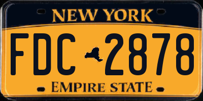 NY license plate FDC2878