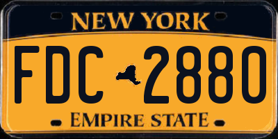 NY license plate FDC2880