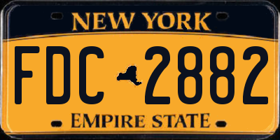 NY license plate FDC2882