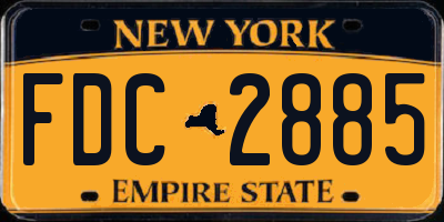 NY license plate FDC2885
