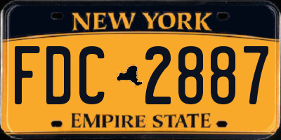 NY license plate FDC2887