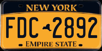 NY license plate FDC2892