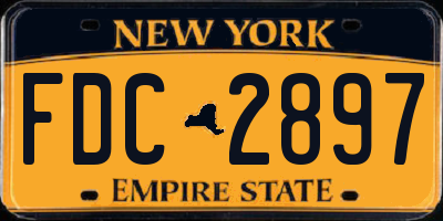 NY license plate FDC2897