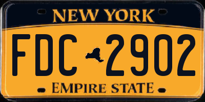 NY license plate FDC2902