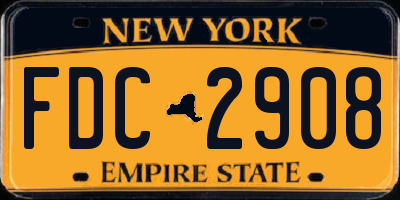 NY license plate FDC2908