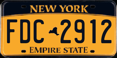 NY license plate FDC2912