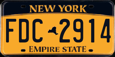 NY license plate FDC2914