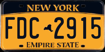 NY license plate FDC2915