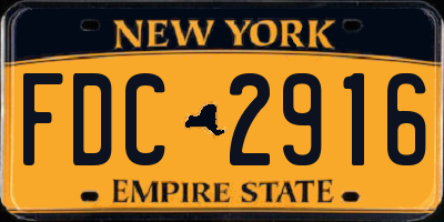NY license plate FDC2916