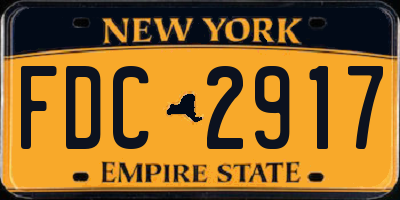 NY license plate FDC2917
